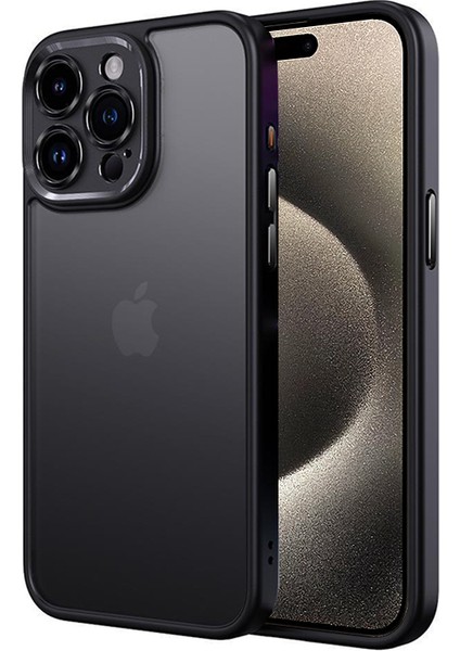 Iphone 15 Pro Için Hassas Lens Kesimi Tpu+Pc Anti Çizelge Anti Cep Telefonu Black Telefon Kılıfı (Yurt Dışından)