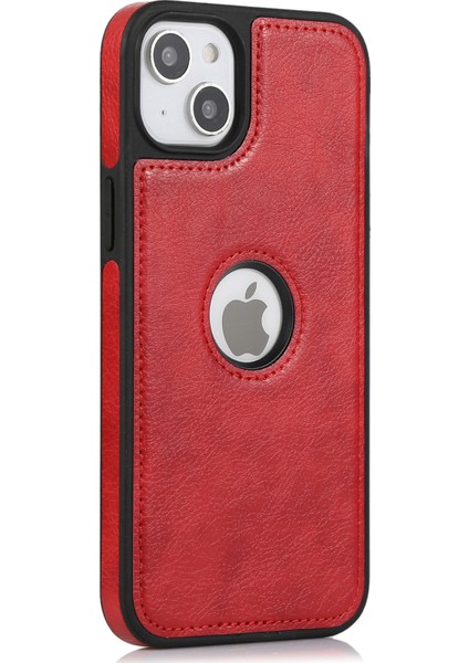 Iphone 15 Case Pu Deri Kaplamalı Tpu Şok Geçirmez Cep Logo Görünümü Pencere Kırmızısı Telefon Kılıfı (Yurt Dışından)