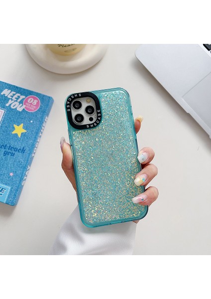 Iphone 15 Pro Max Max Için Düşüş Koşullu Glitter Bling Epoksi Pc+Tpu Telefon Kamera Koruma Çerçevesi Geri Mavisi Telefon Kılıfı (Yurt Dışından) fırsatları