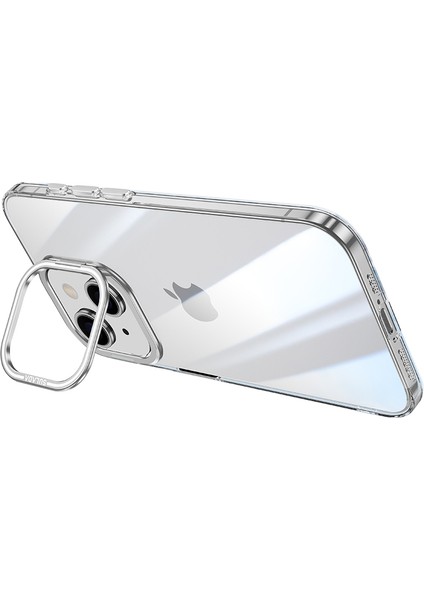 Iphone 15 Plus Case Camera Kickstand Anti Cratch Tpu+Pc Temiz Telefon Silver Telefon Kılıfı (Yurt Dışından)