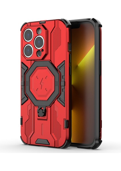 Iphone 14 Pro Cover Kickstand Pc+Tpu Bırak Koruyucu Telefon Korusu Kırmızı Telefon Kılıfı (Yurt Dışından)