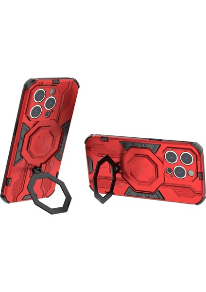 Iphone 14 Pro Cover Kickstand Pc+Tpu Bırak Koruyucu Telefon Korusu Kırmızı Telefon Kılıfı (Yurt Dışından) modelleri