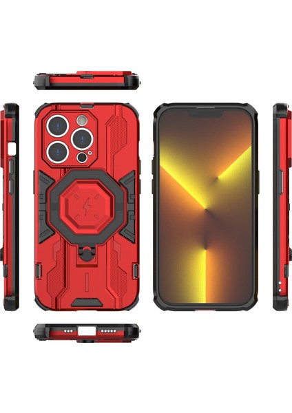 Iphone 14 Pro Cover Kickstand Pc+Tpu Bırak Koruyucu Telefon Korusu Kırmızı Telefon Kılıfı (Yurt Dışından) indirimleri