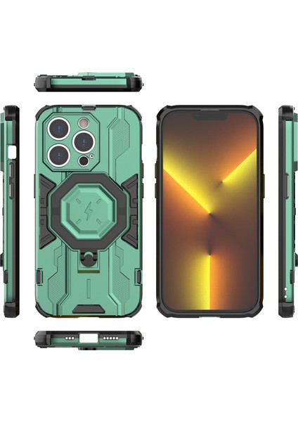 Iphone 14 Pro Cover Kickstand Pc+Tpu Bırak Koruyucu Telefon Vaka Yeşil Telefon Kılıfı (Yurt Dışından) indirimleri