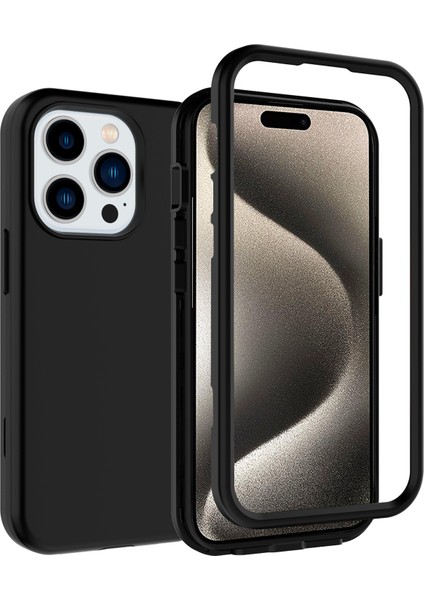 Iphone 15 Pro Case Tutkicken Tpu+Pc Karşı Parçalı Anti Freeprint Telefon Black Telefon Kılıfı (Yurt Dışından)