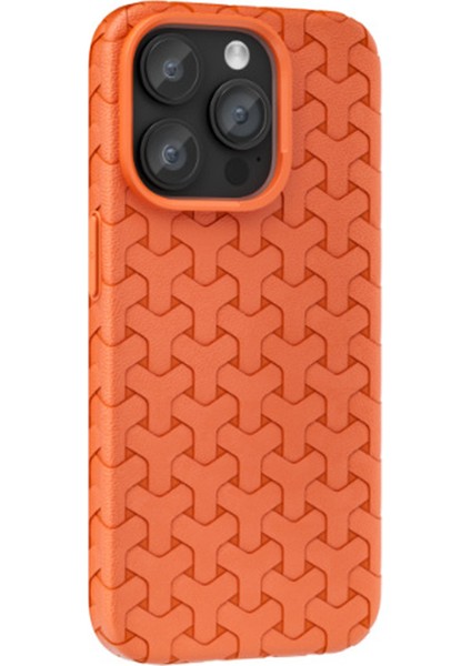 Iphone 13 Pro 6.1 Inç Kasa Çizgiye Karşı Çizgi Tpu 3D Köpek Dişleri Doku Telefon Orange Telefon Kılıfı (Yurt Dışından)