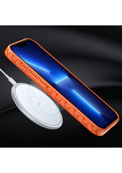 Iphone 13 Pro 6.1 Inç Kasa Çizgiye Karşı Çizgi Tpu 3D Köpek Dişleri Doku Telefon Orange Telefon Kılıfı (Yurt Dışından) modelleri
