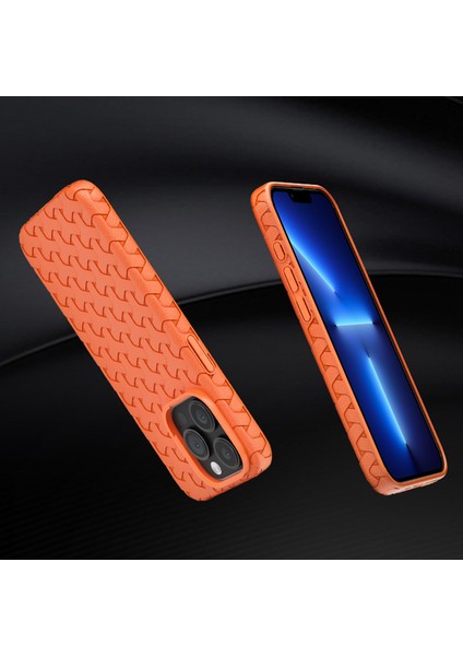Iphone 13 Pro 6.1 Inç Kasa Çizgiye Karşı Çizgi Tpu 3D Köpek Dişleri Doku Telefon Orange Telefon Kılıfı (Yurt Dışından) fırsatları