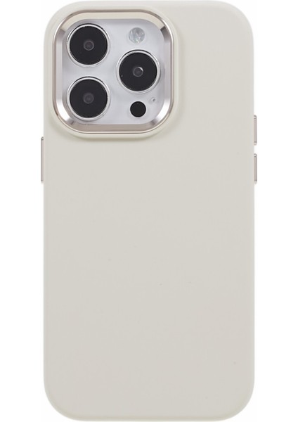 Iphone 14 Pro Max Alüminyum Alaşım Kamera Çerçevesi Sıvı Silikon+Pc Telefon Vaka Antique Beyaz Telefon Kılıfı (Yurt Dışından)