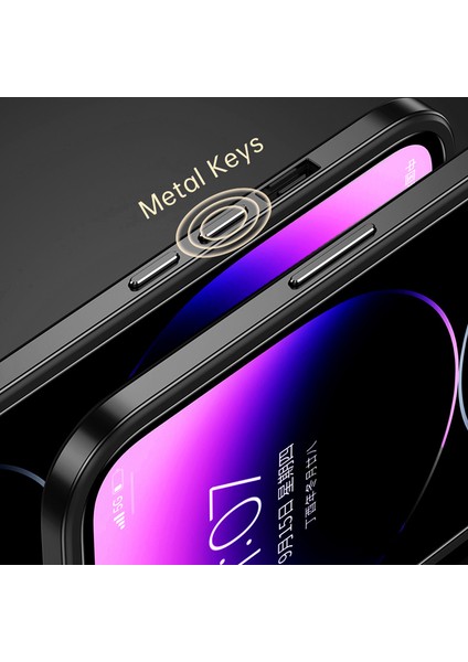 Iphone 15 Plus Artı Yüksek Şeffaflık Telefon Kasası Elektrumanlı Metal Çerçeve Tpu+Temperli Cam Dark Mavi Telefon Kılıfı (Yurt Dışından) fiyatları