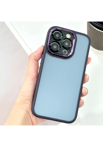 Tpu+Pc Iphone 15 Pro Shockproof Case Anti Cratch Hassas Kesme Dark Mor Telefon Kılıfı (Yurt Dışından)