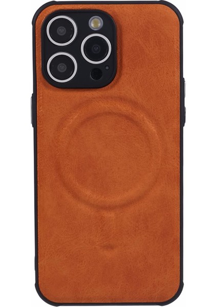Manyetik Pu Deri+Tpu Telefon Kahverengi ile Uyumlu iPhone 15 Pro Için Telefon Kılıfı (Yurt Dışından) modelleri