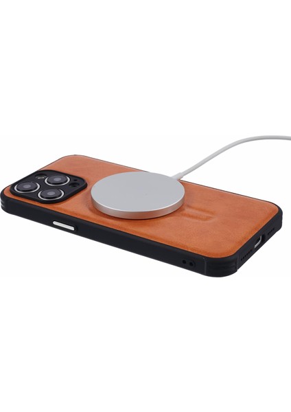 Manyetik Pu Deri+Tpu Telefon Kahverengi ile Uyumlu iPhone 15 Pro Için Telefon Kılıfı (Yurt Dışından) fırsatları