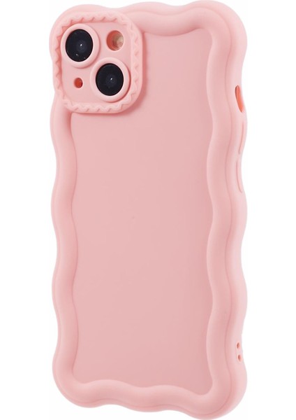 Iphone 13 Tpu Kasası Için Jq Serisi Dalgalı Çerçeve Mat (Hassas Kesim) Pink Telefon Kılıfı (Yurt Dışından)