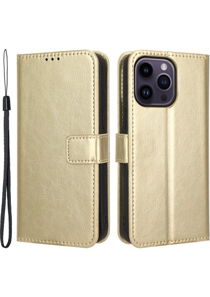 Iphone 15 Pro Max Case Crazy Horse Doku Deri Deri Stand Anti Fall Al Alt Telefon Kılıfı (Yurt Dışından)