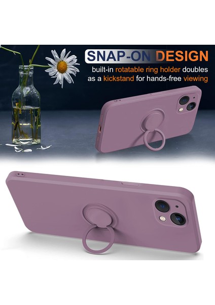 Iphone 15 Plus Sıvı Silikon Arka Halkası Kickstand Telefon Kılıfı (Yurt Dışından) fiyatları