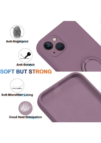 Iphone 15 Plus Sıvı Silikon Arka Halkası Kickstand Telefon Kılıfı (Yurt Dışından) modelleri