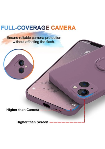Iphone 15 Plus Sıvı Silikon Arka Halkası Kickstand Telefon Kılıfı (Yurt Dışından) indirimleri