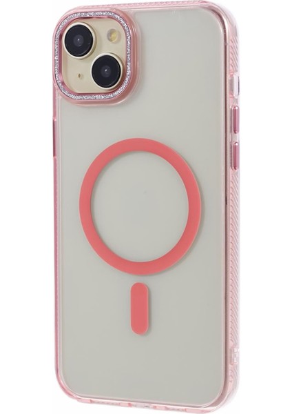 Iphone 15 Plus Kasa Için Mıknatıs Yüzük+Tpu+Pc+Alüminyum Alaşım Kabuk Pembe Telefon Kılıfı (Yurt Dışından)