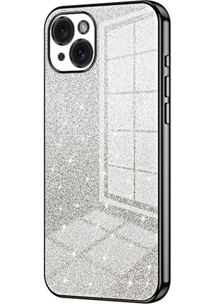 Iphone 15 Plus Cep Telefonu Şok Düzenlemesi Gradient Glitter Hassas Kesim Tpu Cover Black Telefon Kılıfı (Yurt Dışından)