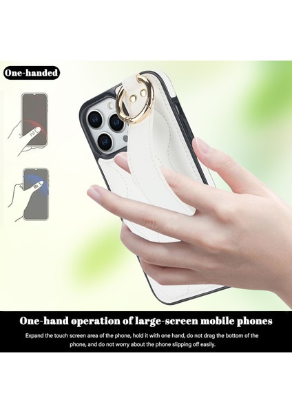 Iphone 13 Pro Kickstand Case Wave Desen Anti Drop Pu+Tpu Telefon Koruyucu Beyaz Telefon Kılıfı (Yurt Dışından) fırsatları
