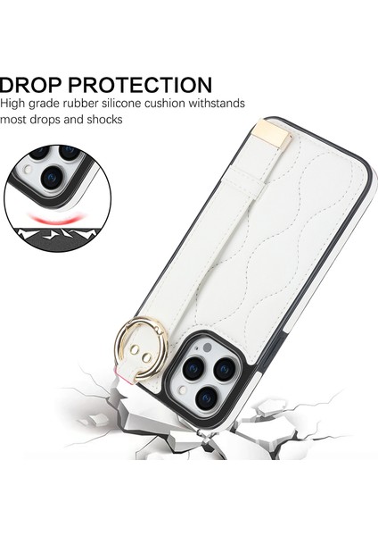 Iphone 13 Pro Kickstand Case Wave Desen Anti Drop Pu+Tpu Telefon Koruyucu Beyaz Telefon Kılıfı (Yurt Dışından) indirimleri