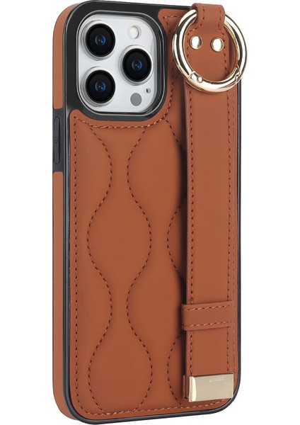 Iphone 13 Pro Kickstand Case Wave Desen Anti Drop Pu+Tpu Telefon Koruyucu Brown Telefon Kılıfı (Yurt Dışından) fiyatları