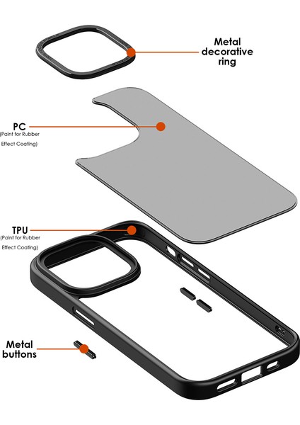 Iphone 15 Tpu+Pc Için Yarı Saydam Mat , Sapfire ile Uyumlu Koruyucu Manyetik Telefon Kasası Telefon Kılıfı (Yurt Dışından)