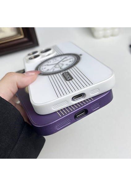 Iphone 15 Pro Max Yumuşak Tpu Şok Geçirmez Lens Film Purple ile Saat Tasarımı Manyetik Kasa Telefon Kılıfı (Yurt Dışından) fırsatları