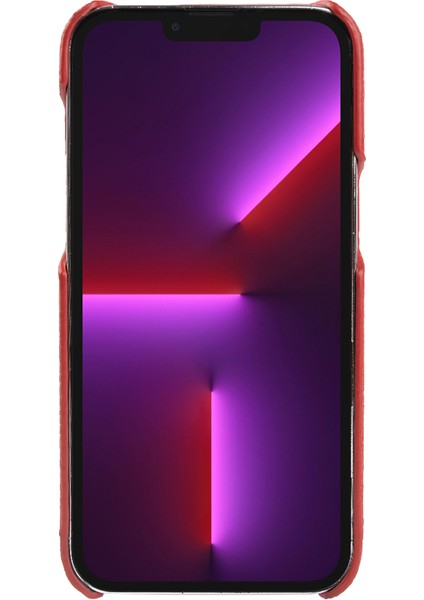 Iphone 13 Pro 6.1 Inç Anti Drop ile Uyumlu Orijinal Inek Deri Kaplamalı Pc Case Red Telefon Kılıfı (Yurt Dışından)