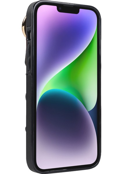 Iphone 13 Mini Yüzüğü Kickstand Pu Deri+Tpu Cep Telefon Ları Black Telefon Kılıfı (Yurt Dışından) fiyatları