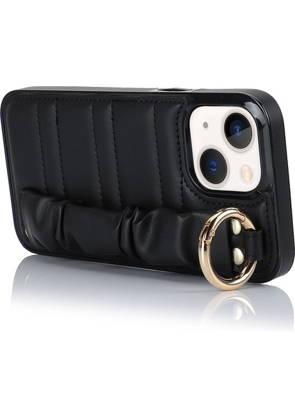 Iphone 13 Mini Yüzüğü Kickstand Pu Deri+Tpu Cep Telefon Ları Black Telefon Kılıfı (Yurt Dışından) modelleri