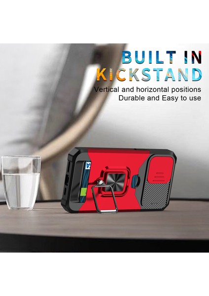 Iphone 15 Pro Case Anti Cratch Pc+Tpu Kickstand Telefon Geri Kapağı Slayt Lens Koruyucusu Black Telefon Kılıfı (Yurt Dışından) indirimleri
