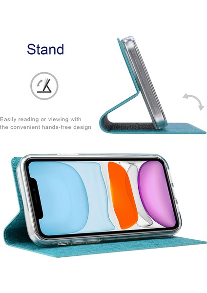 Iphone 15 Pro Max Stand Deri Telefon Mavisi Için Kart Sahibi Telefon Kılıfı (Yurt Dışından)