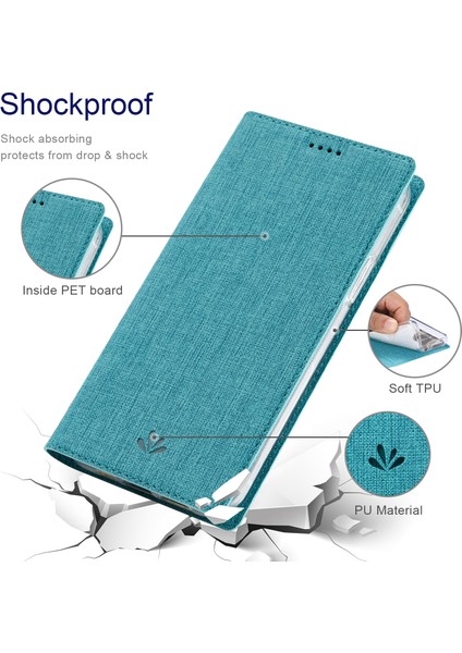 Iphone 15 Pro Max Stand Deri Telefon Mavisi Için Kart Sahibi Telefon Kılıfı (Yurt Dışından)