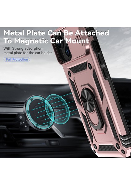 Iphone 15 Vaka Slayt Kamera Koruyucu Metal Yüzüğü Kickstand Pc+Tpu Telefon Çizgi Altın Telefon Kılıfı (Yurt Dışından) fırsatları