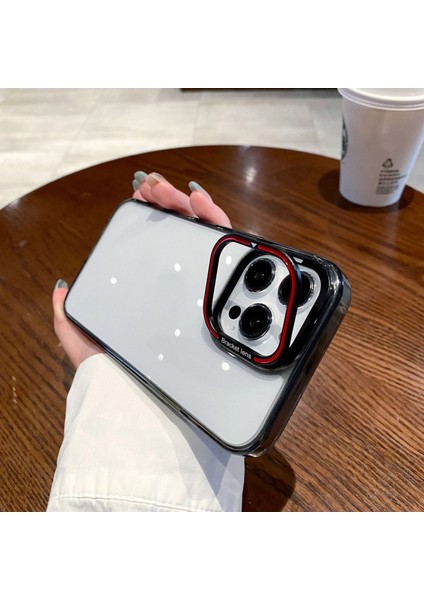Iphone 15 Pro Max Elektrokaplatma Tpu Telefon Kickstand Bırak Kötü Cep Telefonu Koruyucu Black/kırmızı Telefon Kılıfı (Yurt Dışından)
