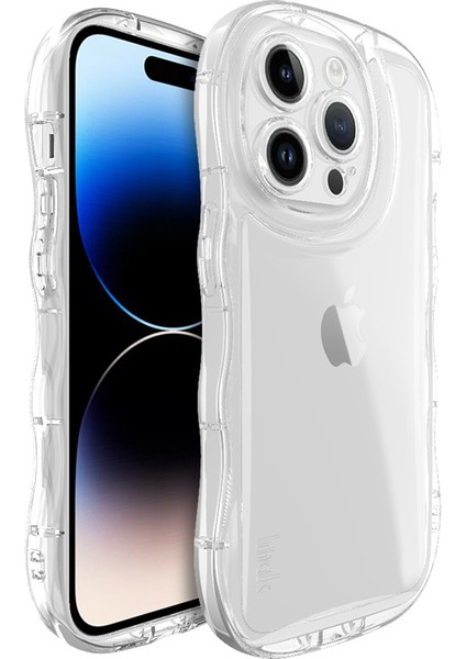 Iphone 14 Pro Max Telefon Kasası Için Çizilmeye Dayanıklı Tpu Wavy Kenarlar Geri Kabuk Tasarlanmış Telefon Kılıfı (Yurt Dışından)