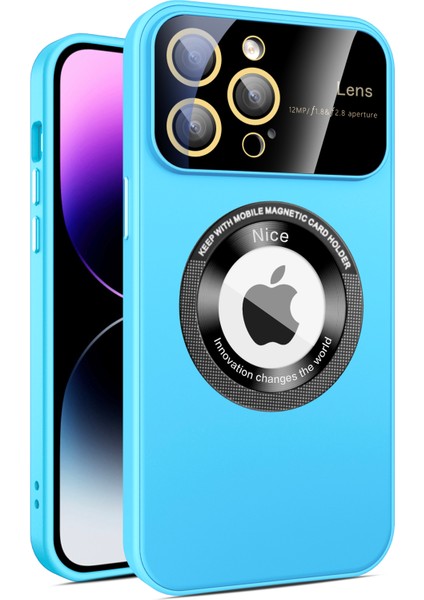 Iphone 14 Pro Magnetic Case Back Logo Magnify Cam Lens Film Sky ile Telefon Kılıfı (Yurt Dışından)