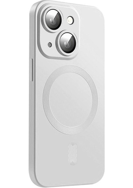 Iphone 14 Plus Case Için Yüksek Alüminyum Silicon Cam Film Silver ile Tpu Manyetik Telefon Kılıfı (Yurt Dışından) modelleri
