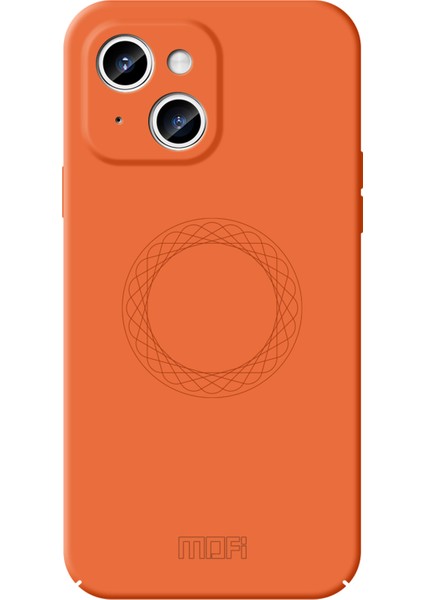 Jk Qin Serisi Yüzük Deseni Baskı Akrilik+Tpu Iphone 15 Plus Için Plus Cilt Touch Mat Telefon Orange Telefon Kılıfı (Yurt Dışından)