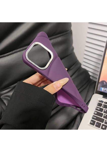 Iphone 15 Pro Max Tavan Astar Ka Tpu Metal Lens Çerçeve Anti Çizelge Çerçeve Orange Telefon Kılıfı (Yurt Dışından)