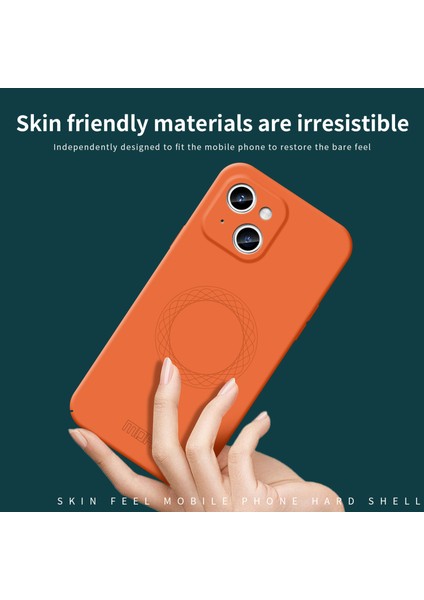 Jk Qin Serisi Yüzük Deseni Baskı Akrilik+Tpu Iphone 15 Plus Için Plus Cilt Touch Mat Telefon Orange Telefon Kılıfı (Yurt Dışından)