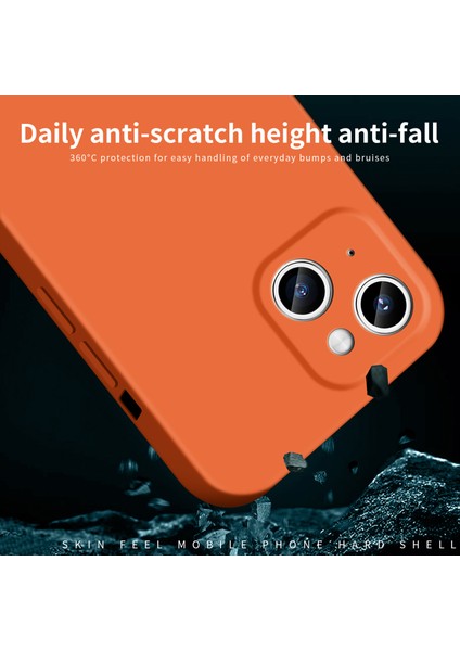 Jk Qin Serisi Yüzük Deseni Baskı Akrilik+Tpu Iphone 15 Plus Için Plus Cilt Touch Mat Telefon Orange Telefon Kılıfı (Yurt Dışından)