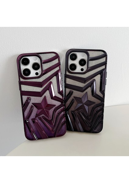 Iphone 15 Pro Max Vaka Gradyan Tpu Kabuğu, Işıltılı Kağıt Pembe ile Yıldız Desen Isteyen Telefon Kılıfı (Yurt Dışından)