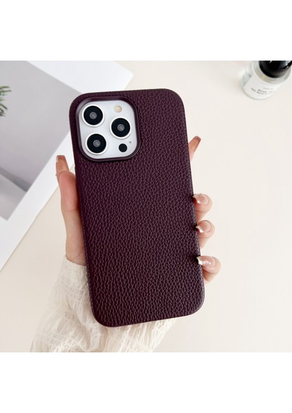 Iphone 14 Pro Cep Telefon Ları Için Litchi Doku Pu Deri Kaplamalı Tpu Morası Telefon Kılıfı (Yurt Dışından) indirimleri