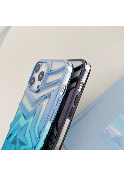 Iphone 15 Pro Max Case Için Elektrokaplatma Istek Yıldız Deseni Gradyanı Tpu Telefon Pembe Telefon Kılıfı (Yurt Dışından)