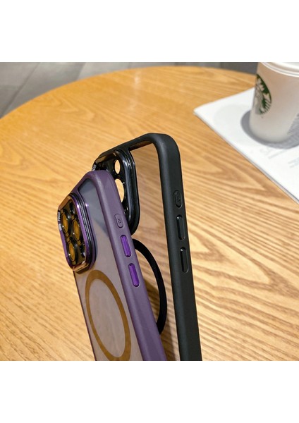 Iphone 15 Pro Case Hassas Cutout Tpu+Pc Dark Mor ile Uyumlu Telefon Kılıfı (Yurt Dışından) modelleri