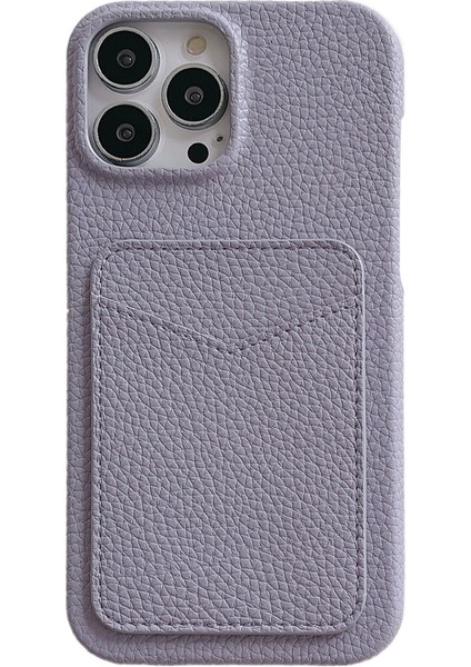 Iphone 15 Pro Max Litchi Doku Anti Çizelge Pu+Tpu Telefon Kabuğu Telefon Kılıfı (Yurt Dışından)