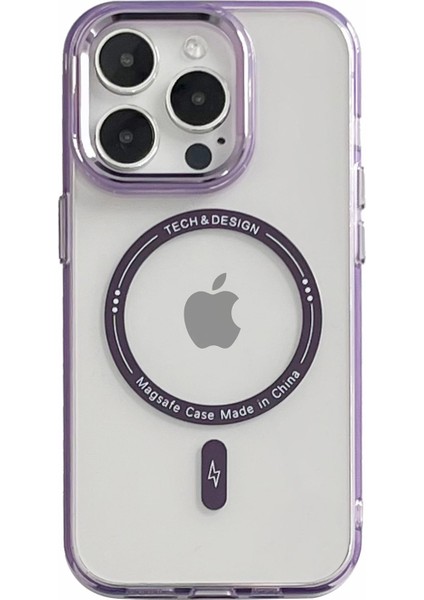 Iphone 15 Pro Max Damla Geçirmez Telefon Arka Kapağı Purple ile Uyumlu Olan Şeffaf Tpu+Pc Telefon Kılıfı (Yurt Dışından)